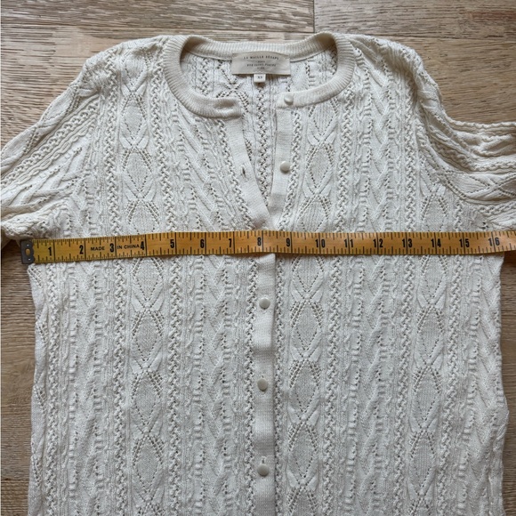 NEW Sezane Ruben  Elegant Cream Cable Knit Pointelle Cardigan SzXS/S price firm! - Picture 7 of 11